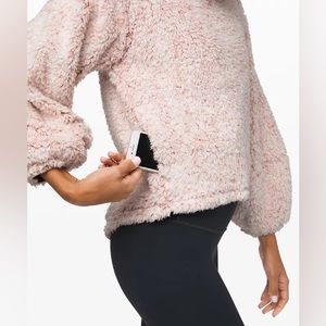 lululemon warmth restore sherpa pullover in heathered copper clay in XS/S